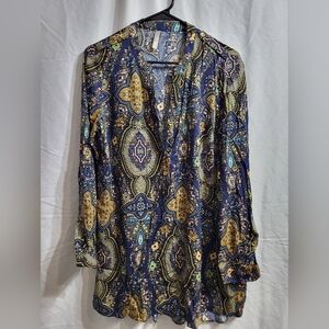CLEARANCE  Maternity-Thyme Bohemian Paisley Print Blouse, Size Medium